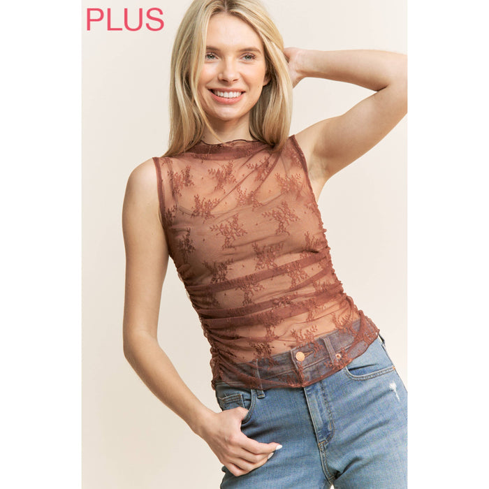 Lace High Neck Tank