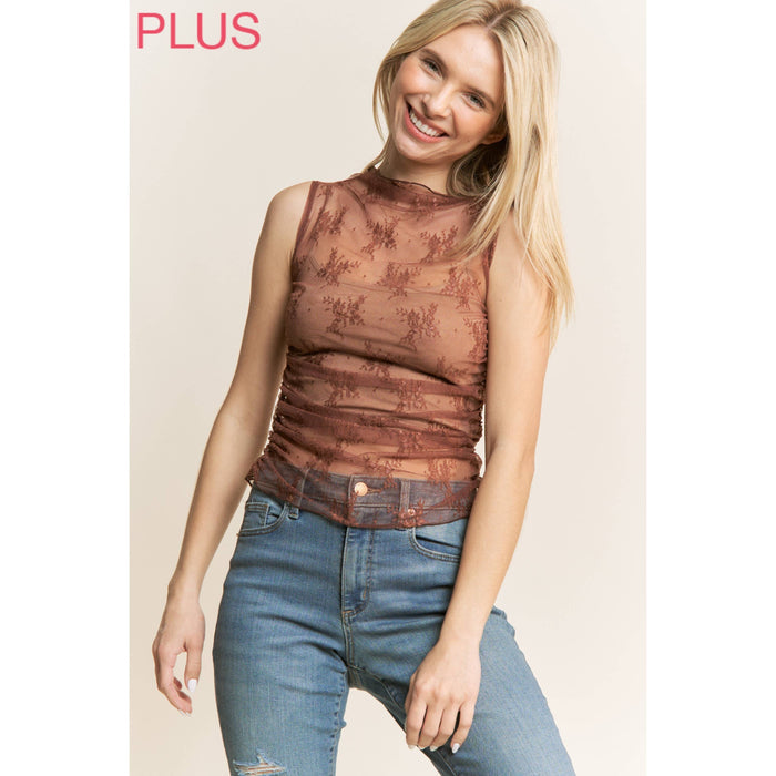 Lace High Neck Tank