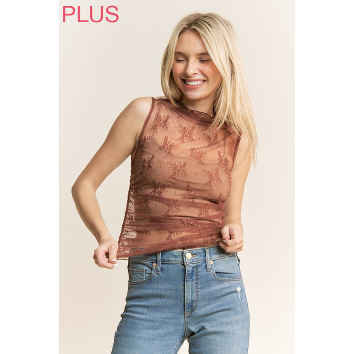 Lace High Neck Tank