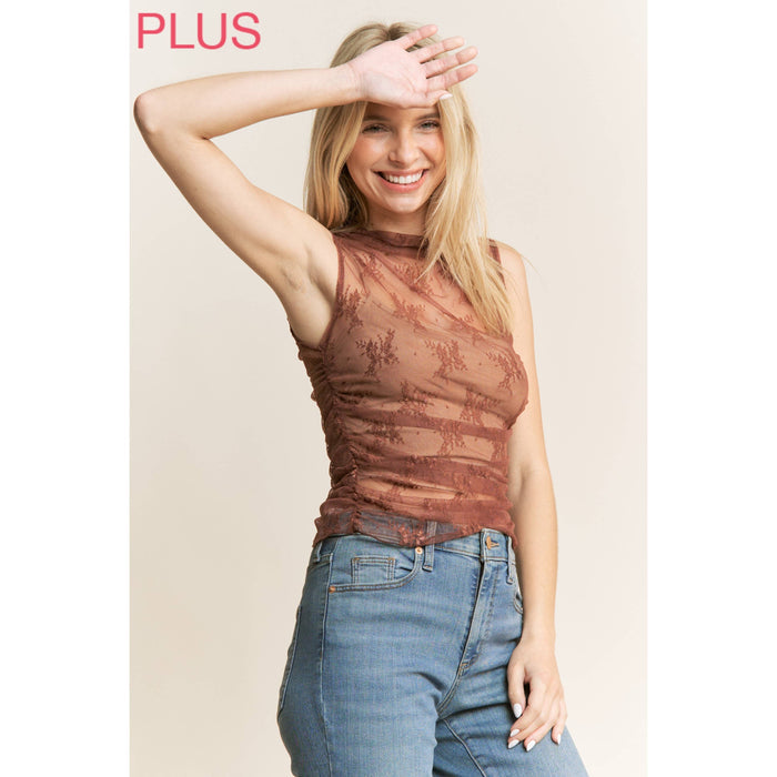 Lace High Neck Tank