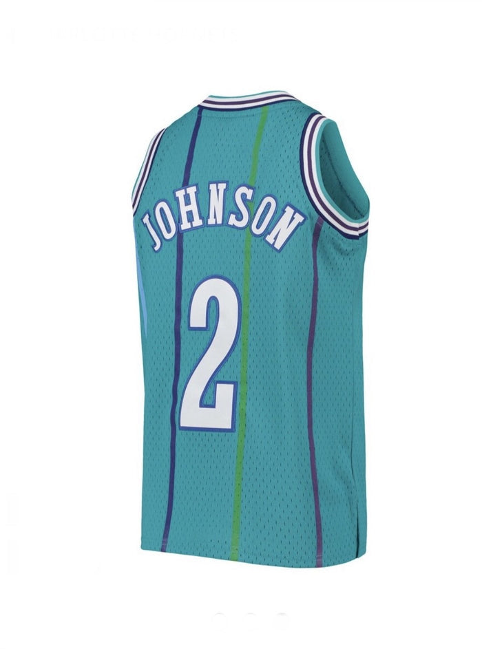 Larry Johnson #2 Charlotte Hornets Mitchell & Ness 1992-93 Hardwood Classic Swingman Jersey