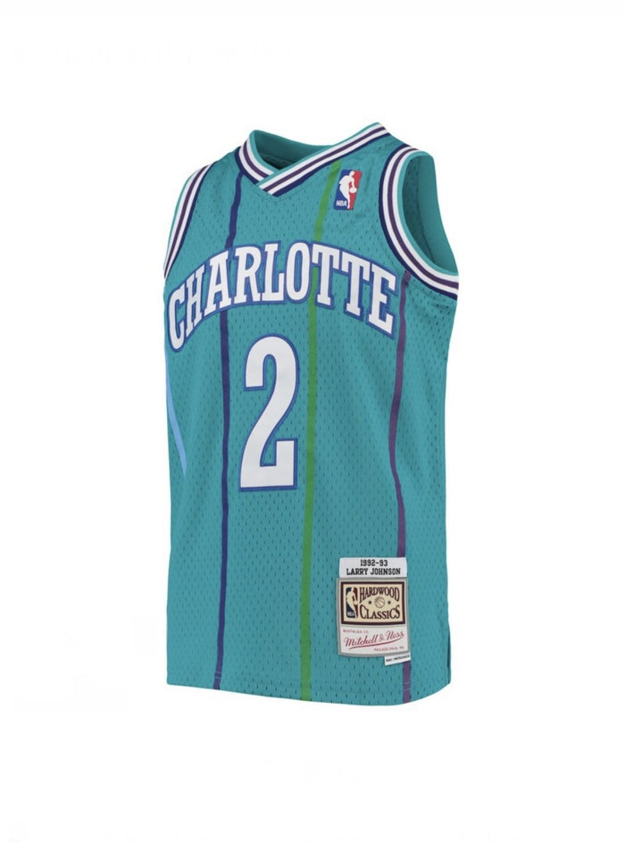 Larry Johnson #2 Charlotte Hornets Mitchell & Ness 1992-93 Hardwood Classic Swingman Jersey