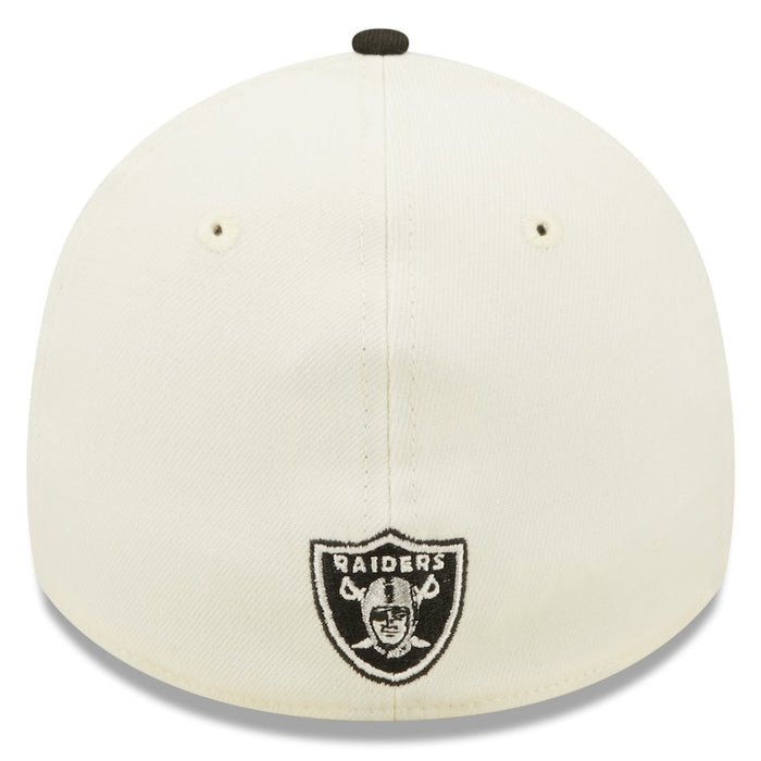 Las Vegas Raiders 2022 Sideline New Era Cream/Black - 39THIRTY 2-Tone Flex Hat