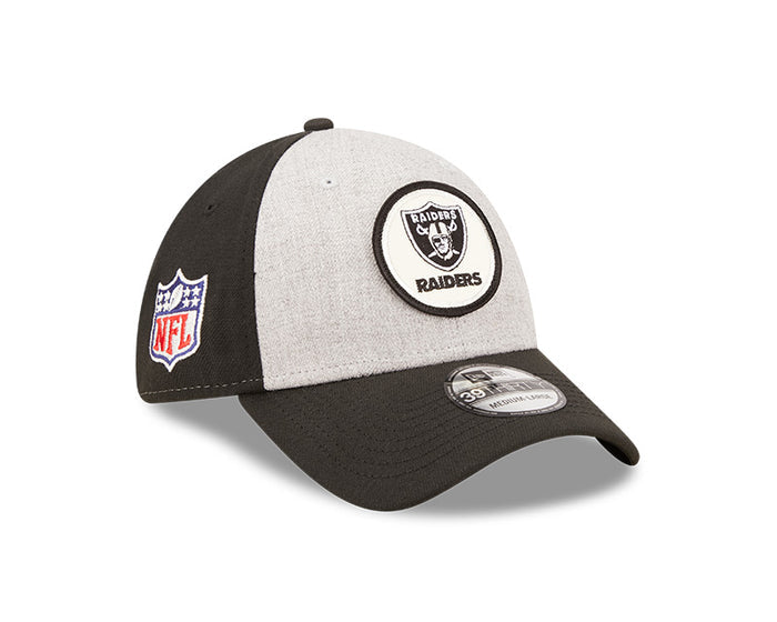 Las Vegas Raiders New Era 2022 Sideline 39THIRTY Historic Flex Hat - Heathered Gray/Black