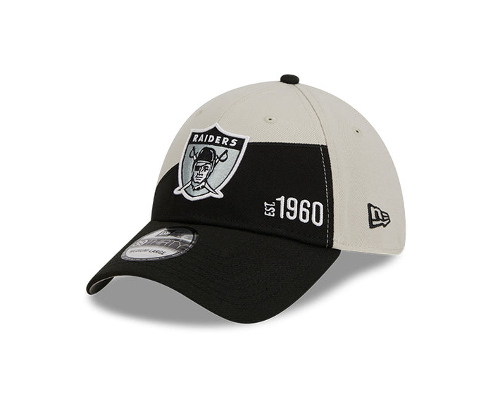 Las Vegas Raiders New Era 2023 Historic Sideline 39THIRTY Flex Hat - Cream/Black