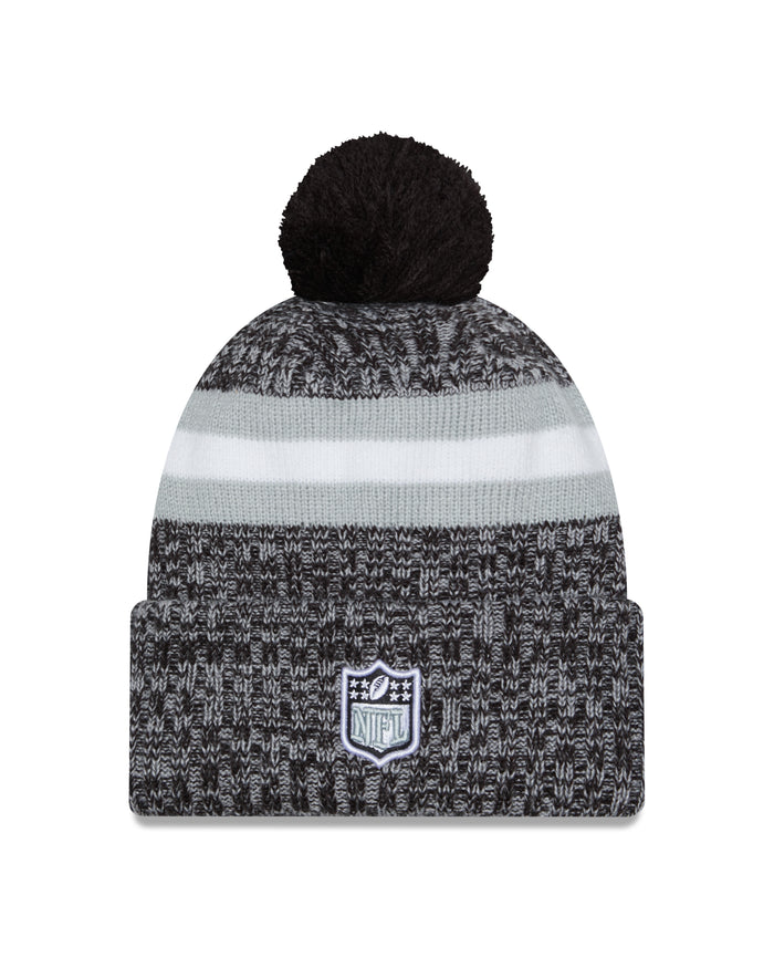Las Vegas Raiders New Era 2023 Sideline - Sport Cuffed Pom Knit Hat - Black