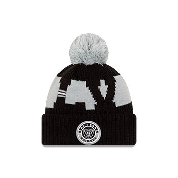 Las Vegas Raiders New Era Black/Gray 2020 NFL Sideline - Official Sport Pom Cuffed Knit Toque