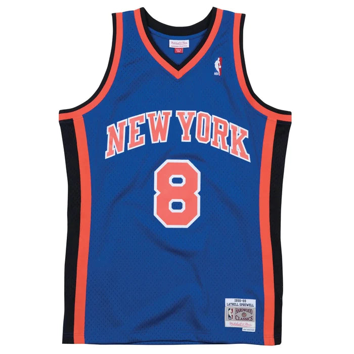 Latrell Sprewell #8 New York Knicks Mitchell & Ness 1998-99 Hardwood Classic Swingman Jersey