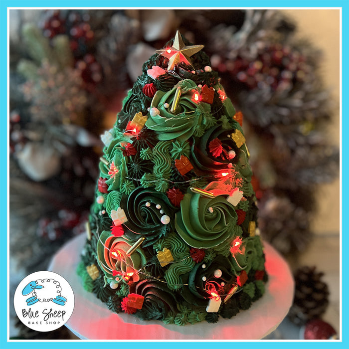 Light Up Christmas Tree Cake