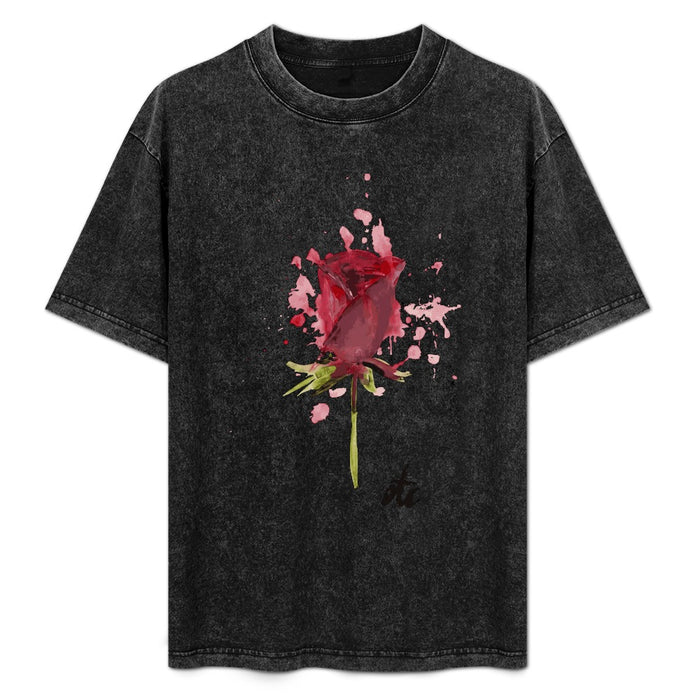 Limited Edition Lesh Hand-Painted Rose Vintage Tee