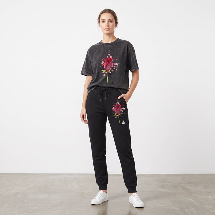 Limited Edition Lesh Hand-Painted Rose Vintage Tee