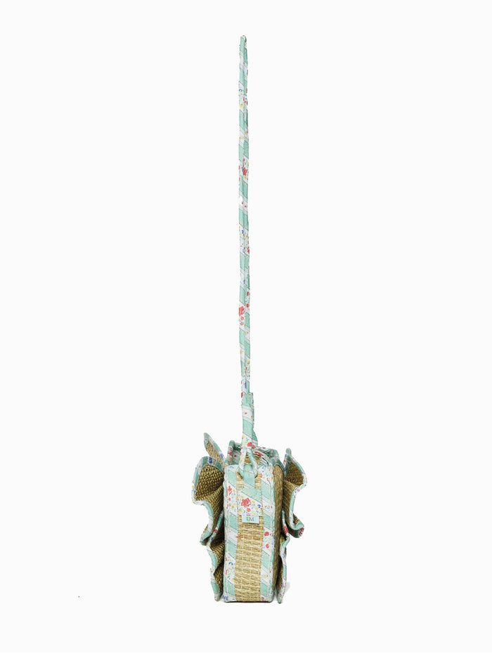 Lorna Murray x La Coqueta Sage Floral Stripe Flutterby Grass Bag