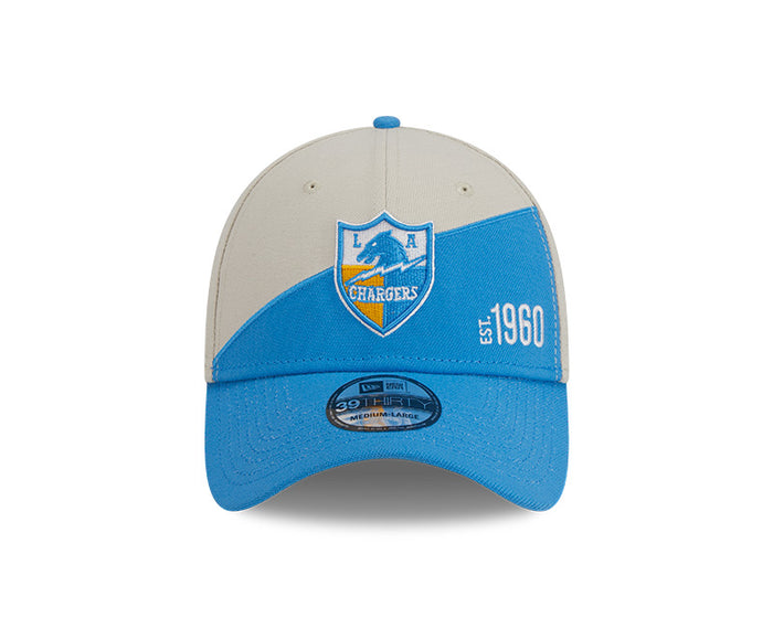 Los Angeles Chargers New Era 2023 Historic Sideline 39THIRTY Flex Hat - Cream/Blue