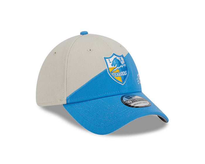 Los Angeles Chargers New Era 2023 Historic Sideline 39THIRTY Flex Hat - Cream/Blue
