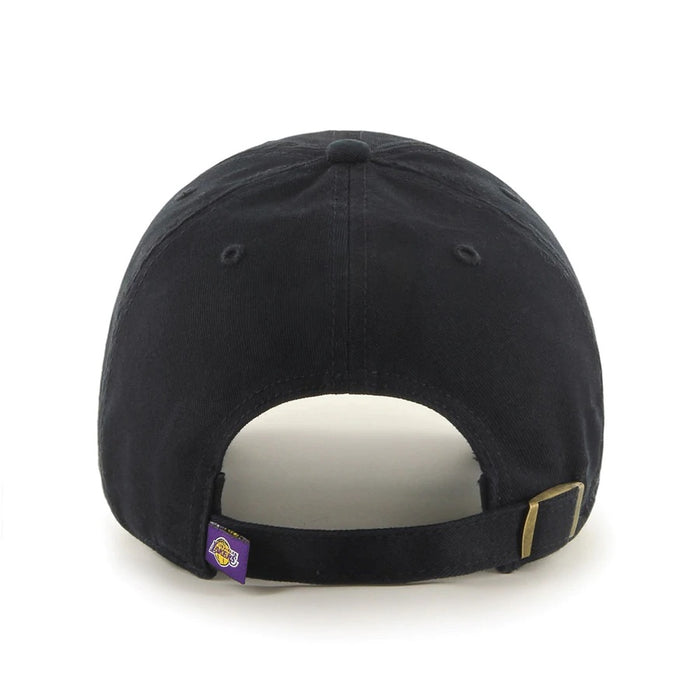 Los Angeles Lakers Black NBA 47 Brand Clean Up Adjustable Buckle Back Hat