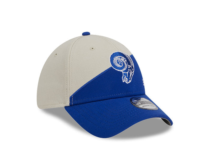 Los Angeles Rams New Era 2023 Historic Sideline 39THIRTY Flex Hat - Cream/Royal