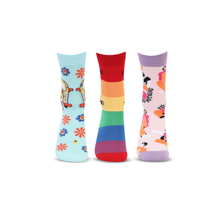Love & Peace Designer Calf Socks for Women & Girls