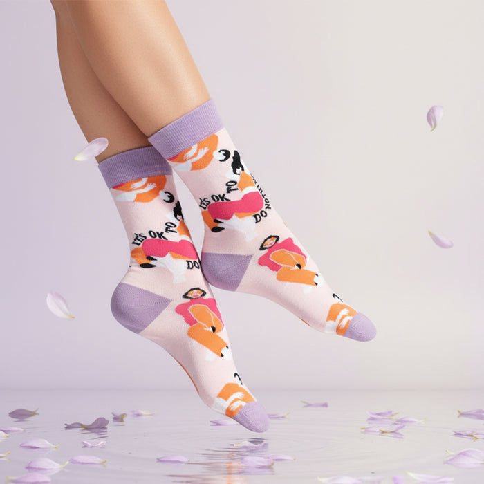 Love & Peace Designer Calf Socks for Women & Girls
