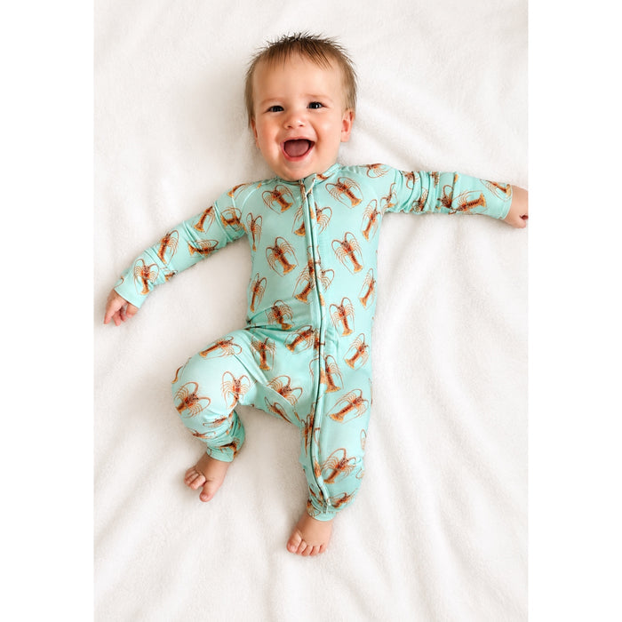 Lowtide Lobster - Bamboo Zippy Sleeper Pajamas - READY TO SHIP