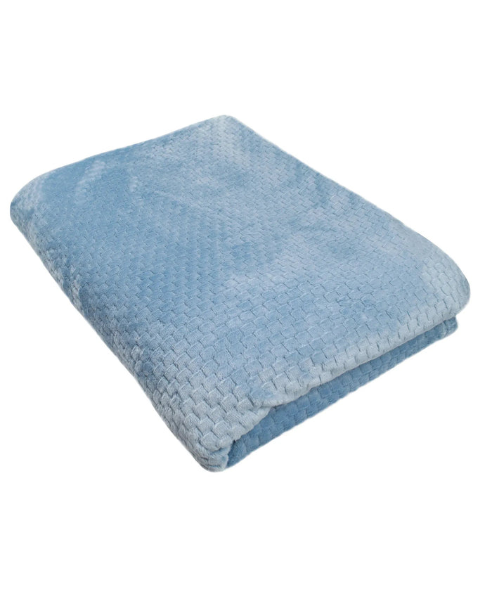Manta jacquard de cuadros invierno — Azul Acero