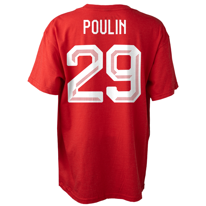 Marie-Philips Poulin #29 Team Canada Hockey Bauer 2026 Winter Olympics Player Name & Number T-Shirt – Red