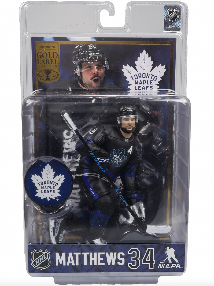 McFarlane NHL Sports Picks - Auston Matthews Black Jersey Figure - Toronto Maple Leafs