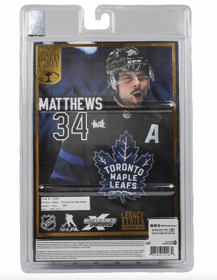 McFarlane NHL Sports Picks - Auston Matthews Black Jersey Figure - Toronto Maple Leafs