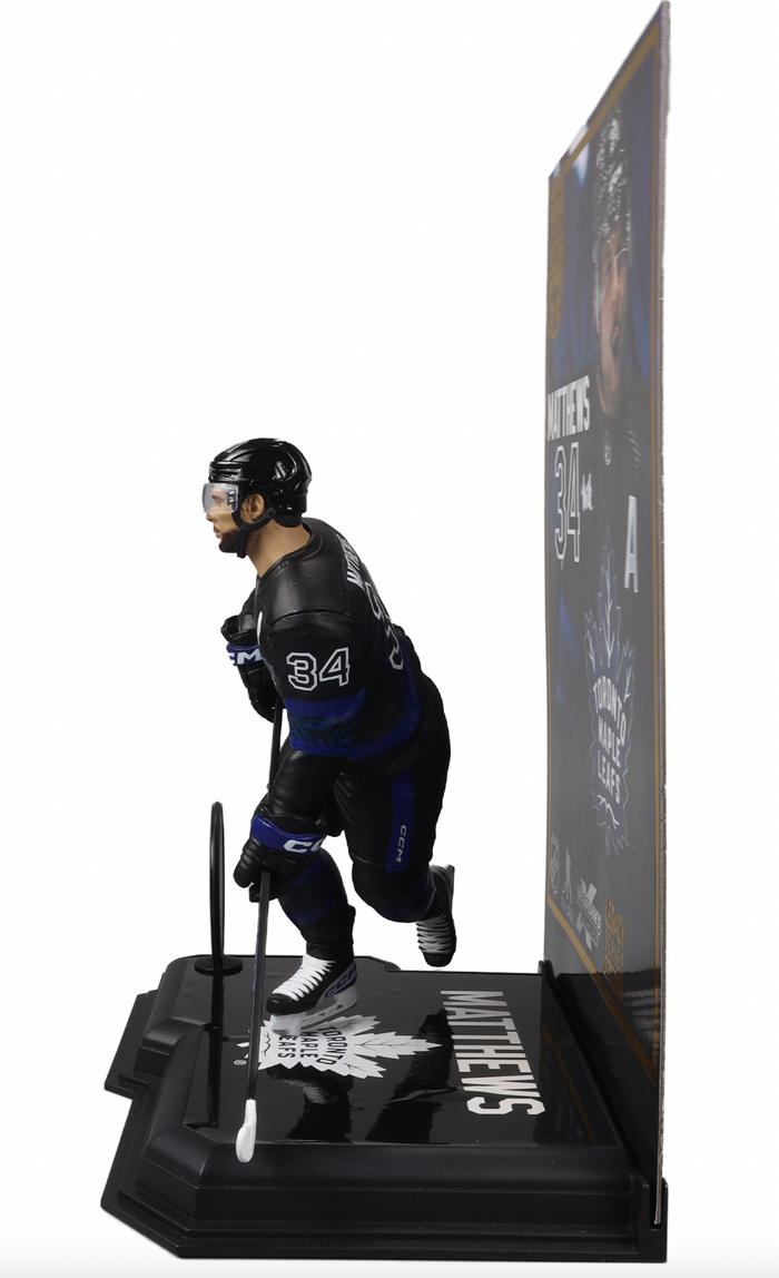 McFarlane NHL Sports Picks - Auston Matthews Black Jersey Figure - Toronto Maple Leafs