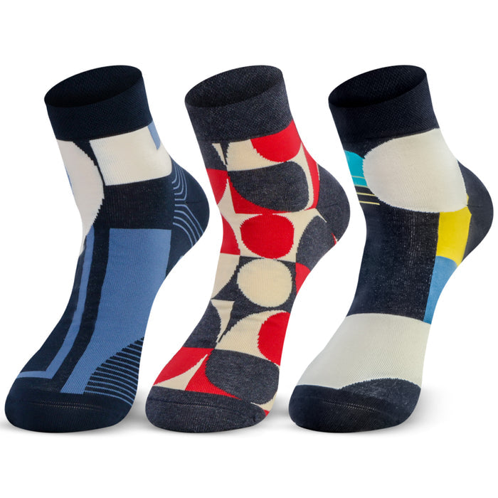Men Graphic Pop Designer Ankle Socks (Pack of 3)