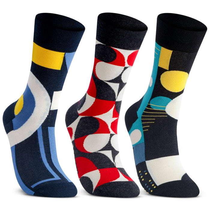 Men Graphic Pop Designer Calf Length Socks (Pack of 3)