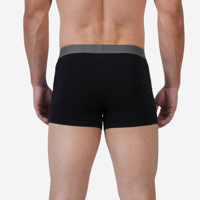 Men's Cotton Comfort Trunk - Soft Breathable Everyday Innerwear (Black)