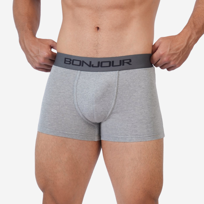 Men's Cotton Comfort Trunk - Soft Breathable Everyday Innerwear (Grey)