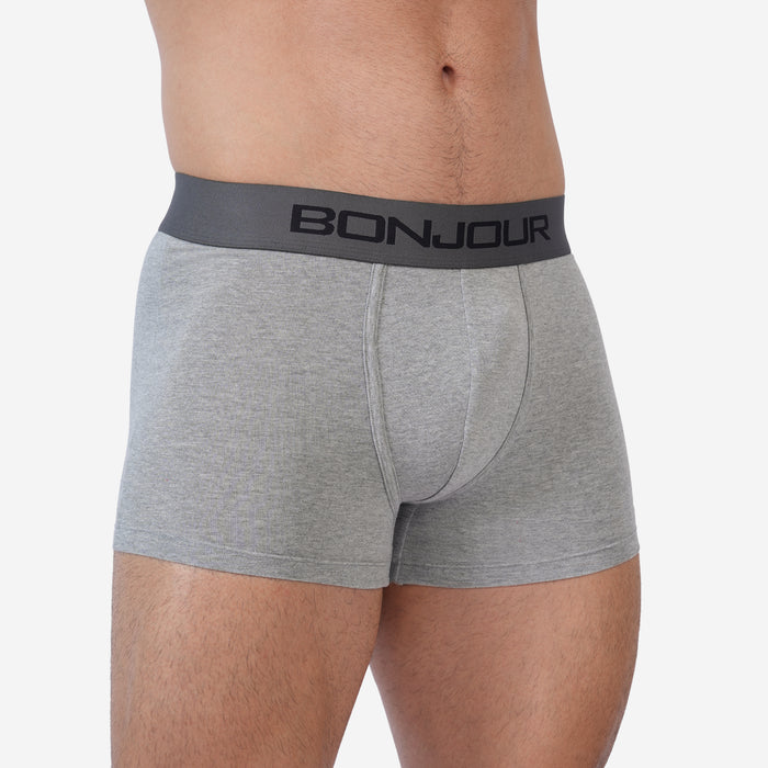 Men's Cotton Comfort Trunk - Soft Breathable Everyday Innerwear (Grey)