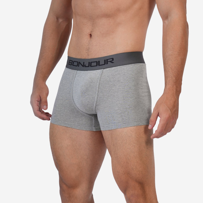 Men's Cotton Comfort Trunk - Soft Breathable Everyday Innerwear (Grey)