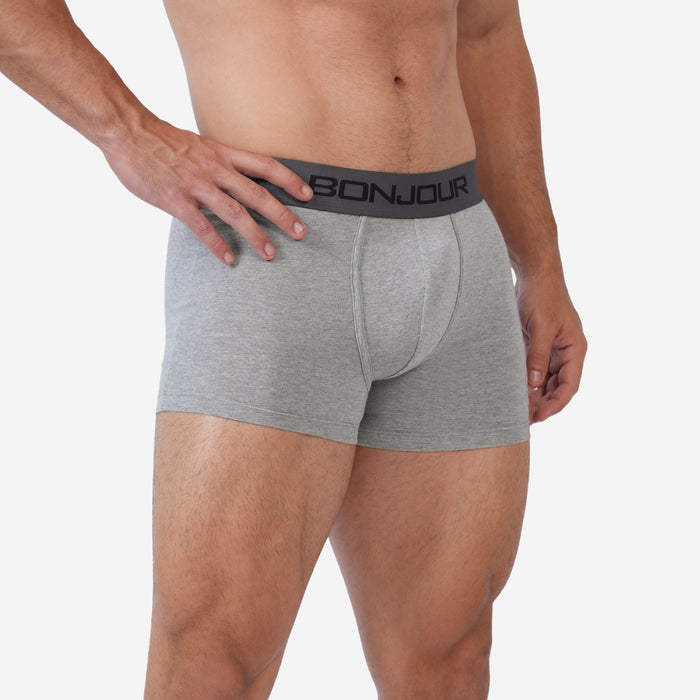 Men's Cotton Comfort Trunk - Soft Breathable Everyday Innerwear (Grey)