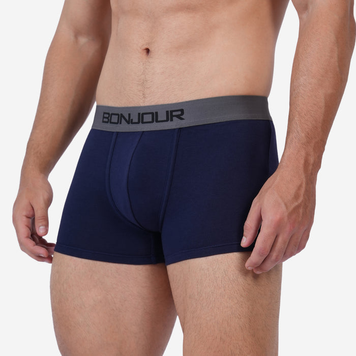 Men's Cotton Comfort Trunk - Soft & Breathable Everyday Innerwear (Navy)