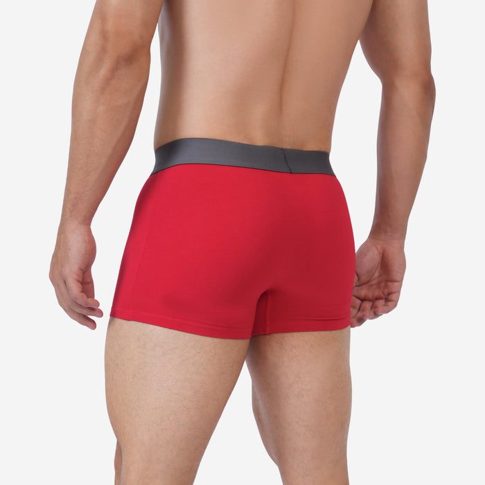 Men's Cotton Comfort Trunk - Soft & Breathable Everyday Innerwear (Red)