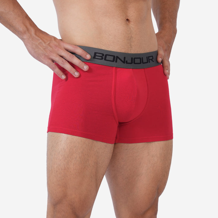 Men's Cotton Comfort Trunk - Soft & Breathable Everyday Innerwear (Red)