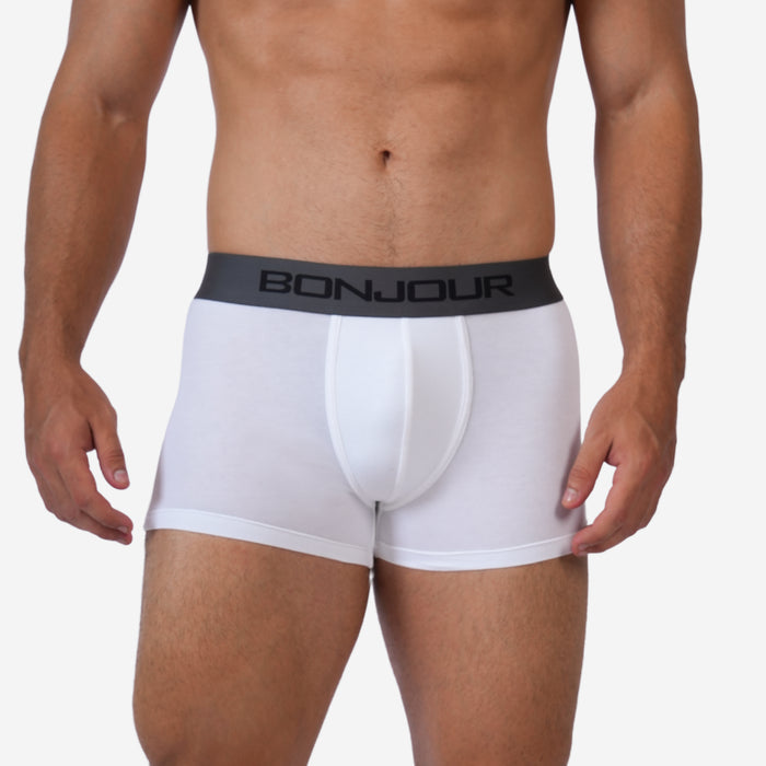Men's Cotton Comfort Trunk - Soft & Breathable Everyday Innerwear (White)