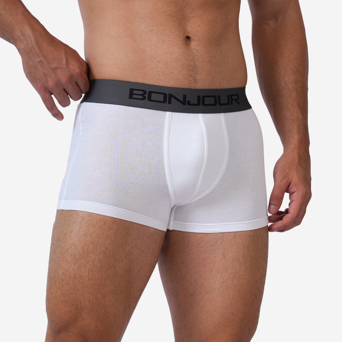 Men's Cotton Comfort Trunk - Soft & Breathable Everyday Innerwear (White)