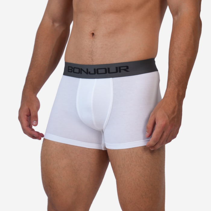 Men's Cotton Comfort Trunk - Soft & Breathable Everyday Innerwear (White)
