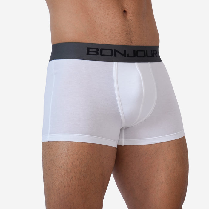 Men's Cotton Comfort Trunk - Soft & Breathable Everyday Innerwear (White)