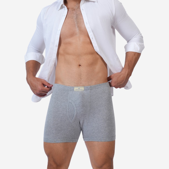 Men's Cotton Comfort Trunks | Soft & Breathable Everyday Innerwear | Black & Grey | Pack of 2