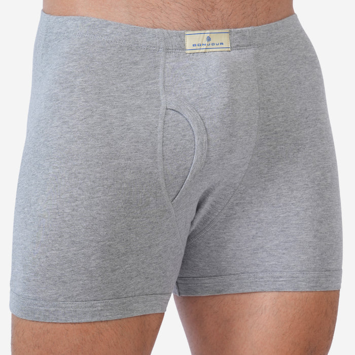 Men's Cotton Comfort Trunks | Soft & Breathable Everyday Innerwear | Black & Grey | Pack of 2