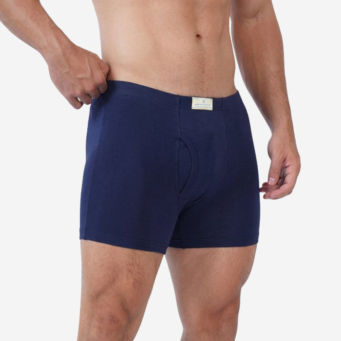 Men's Cotton Comfort Trunks | Soft & Breathable Everyday Innerwear | Black & Navy | Pack of 2