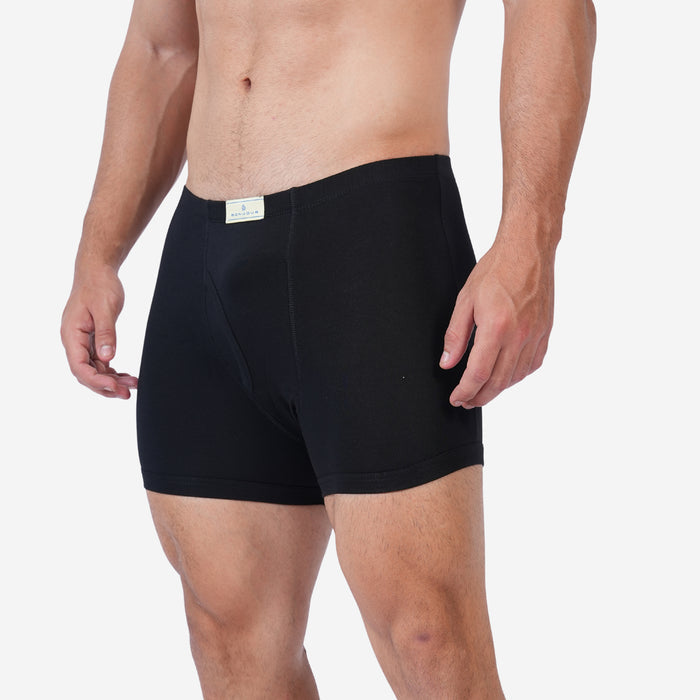 Men's Cotton Comfort Trunks | Soft & Breathable Everyday Innerwear | Black & Navy | Pack of 2