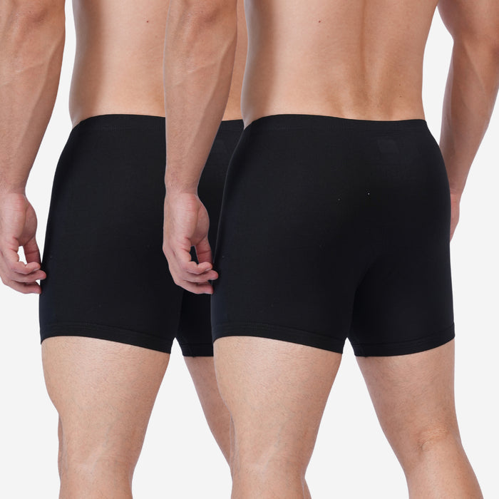Men's Cotton Comfort Trunks | Soft & Breathable Everyday Innerwear | Black | Pack of 2