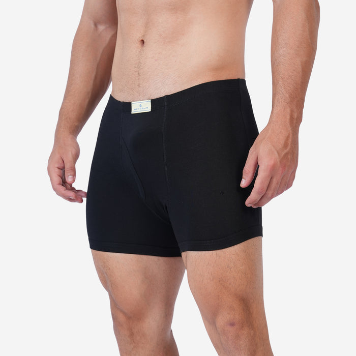 Men's Cotton Comfort Trunks | Soft & Breathable Everyday Innerwear | Black | Pack of 2