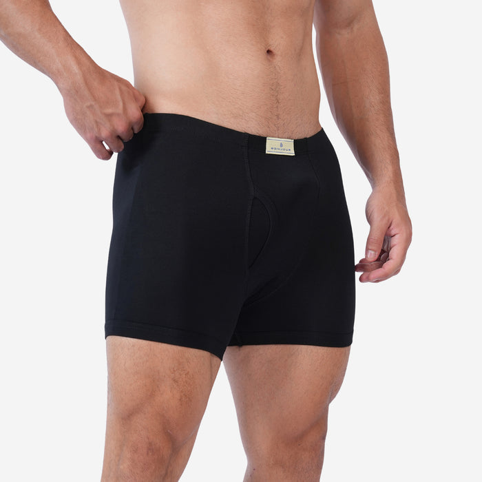 Men's Cotton Comfort Trunks | Soft & Breathable Everyday Innerwear | Black & Red | Pack of 2