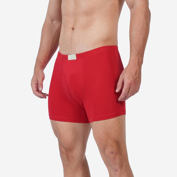 Men's Cotton Comfort Trunks | Soft & Breathable Everyday Innerwear | Black & Red | Pack of 2